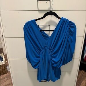Express Blue Draped Blouse